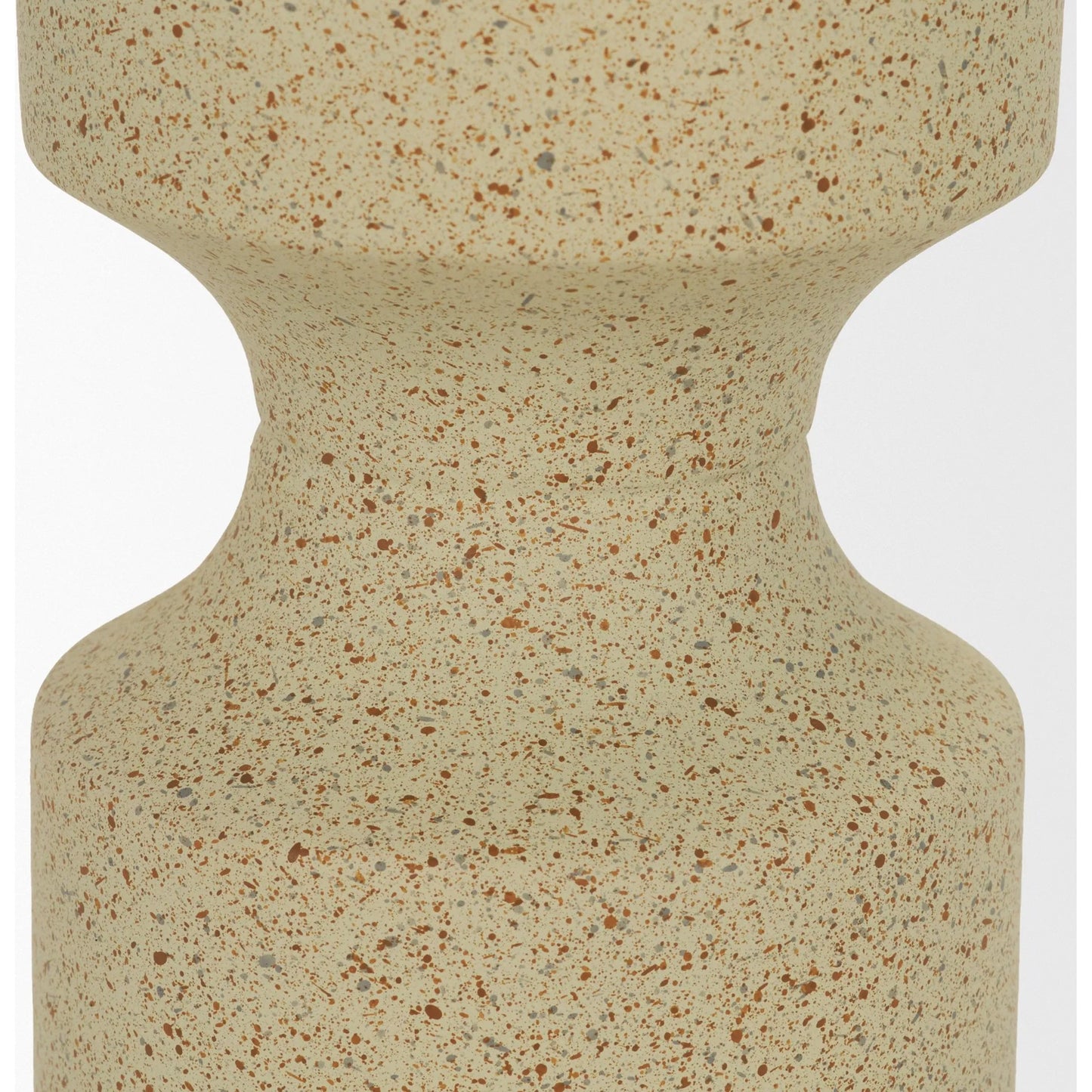 006 SI-2453165 | Closeup | Akira Textured Pillar Candle Holder by Mercana in beige. Made from metal in a transitional style.