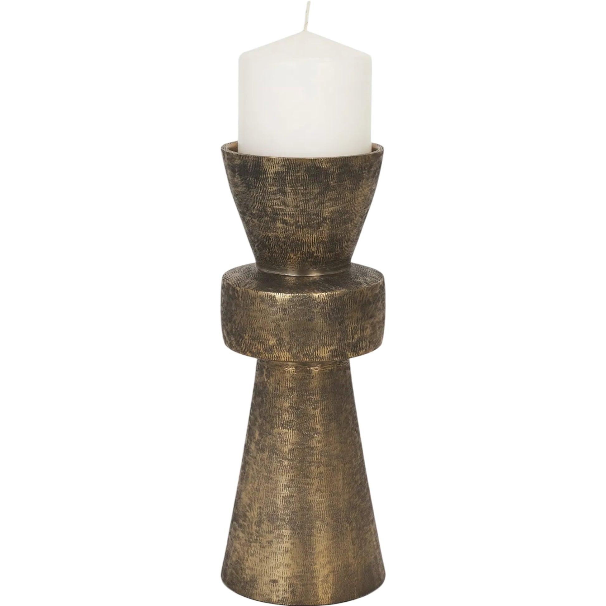 Odilia Geometric Pillar Candle Holder by Mercana. Made from metal in a unique style.