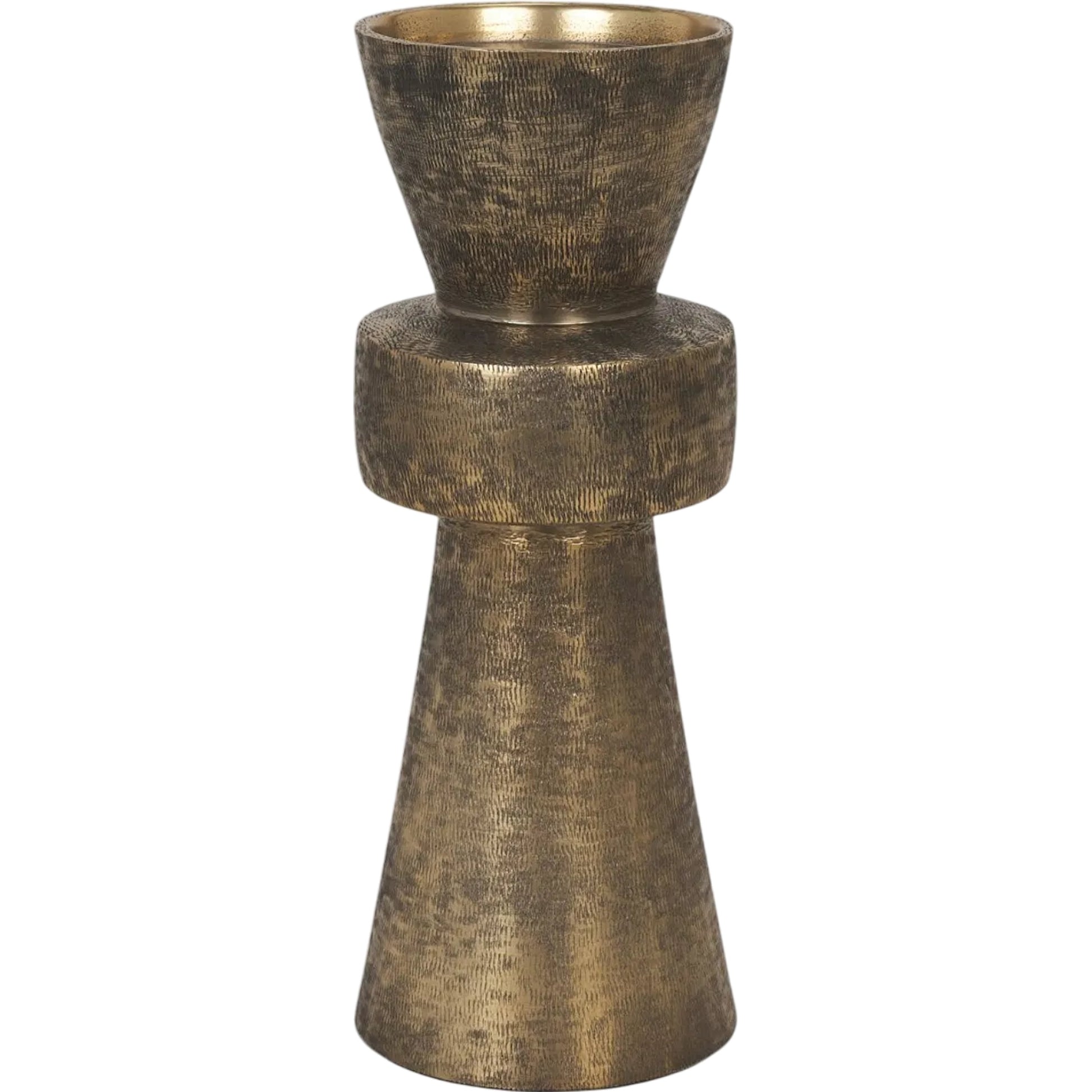 Odilia Geometric Pillar Candle Holder by Mercana. Made from metal in a unique style.