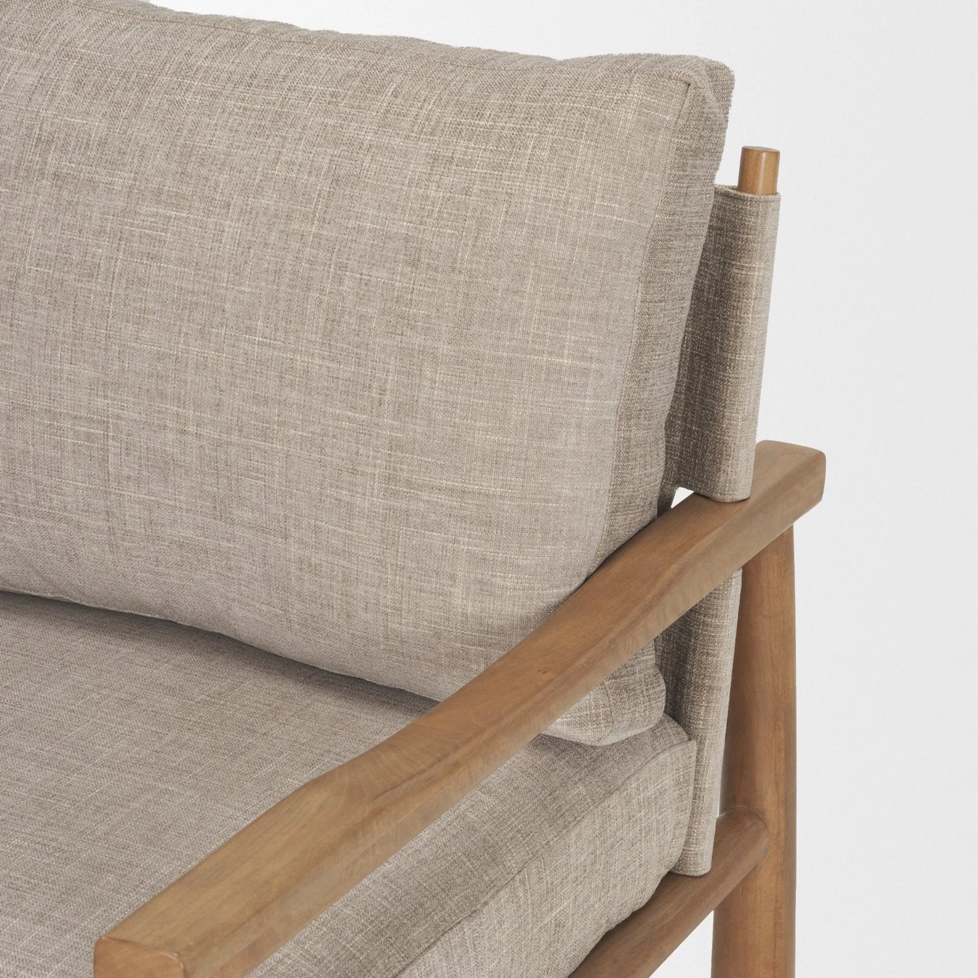 Witton Accent Chair by Mercana in gray, light brown. Made from solid wood in a transitional style.