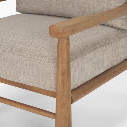 Witton Accent Chair by Mercana in gray, light brown. Made from solid wood in a transitional style.
