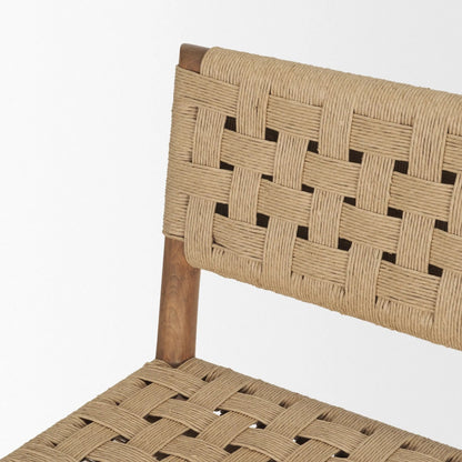 Brinley Paper Rope Seat Counter Stool by Mercana. Made from solid wood in a transitional style.