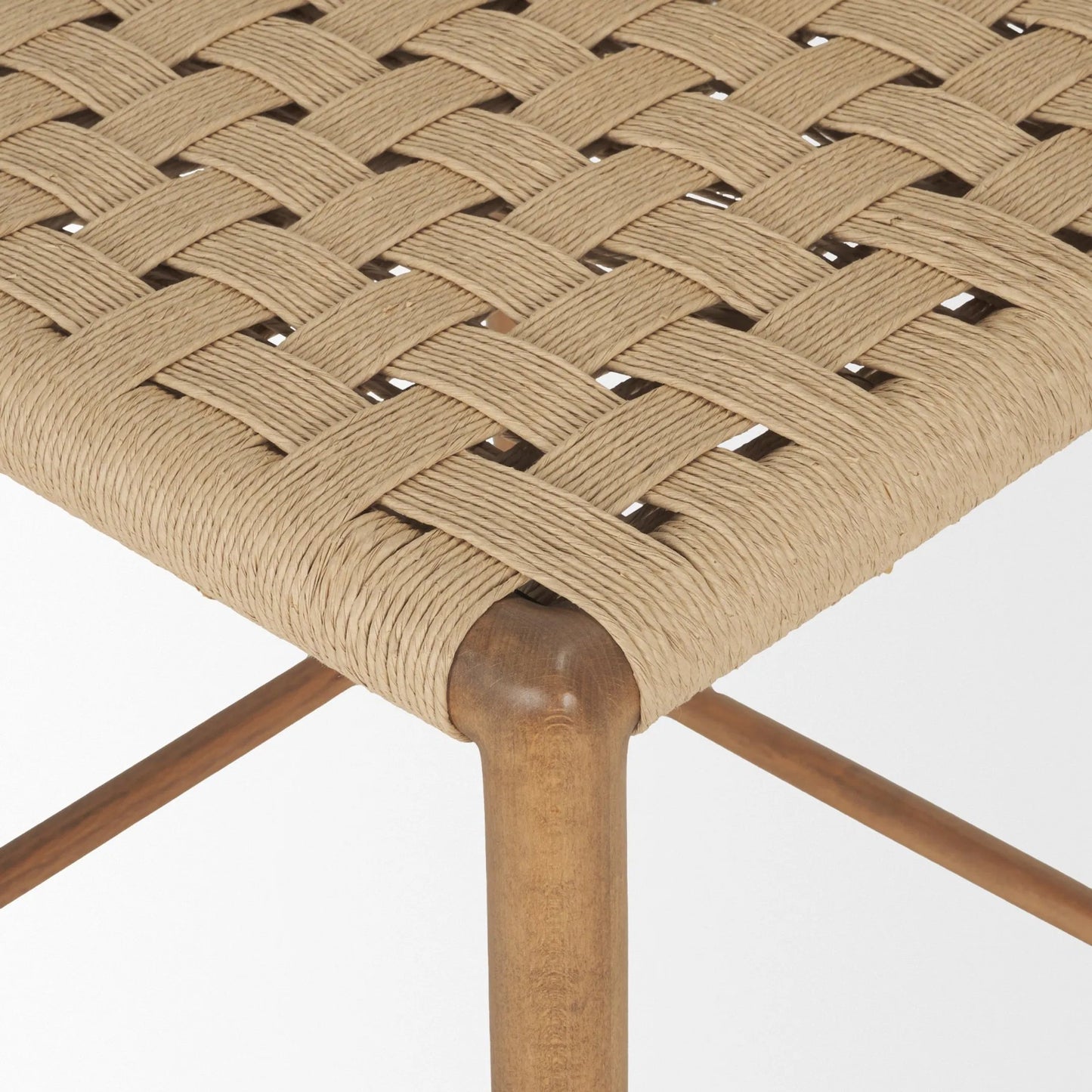 007 SI-2453180 | Closeup | Brinley Paper Rope Seat Counter Stool by Mercana. Made from solid wood in a transitional style.