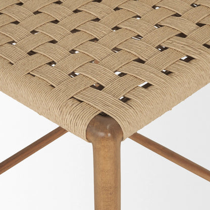 Brinley Paper Rope Seat Counter Stool by Mercana. Made from solid wood in a transitional style.