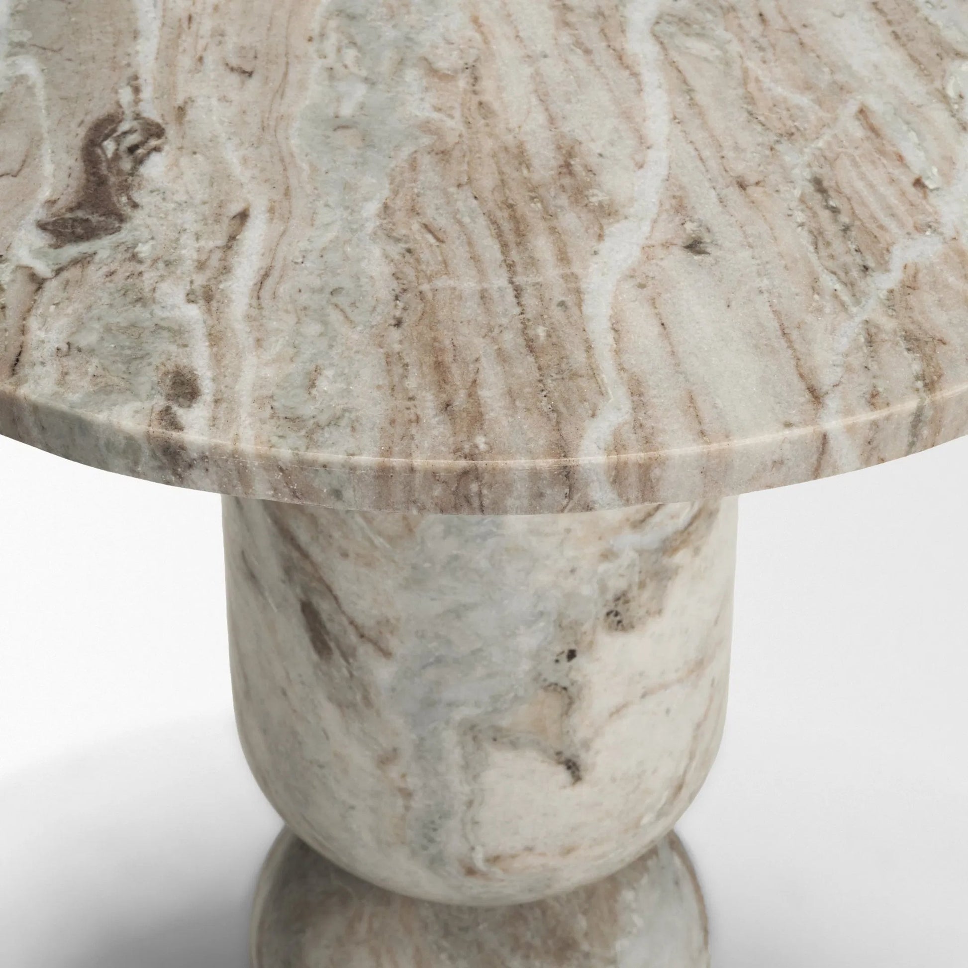 Nylah Accent Table by Mercana in pink. Made from marble in a modern style.