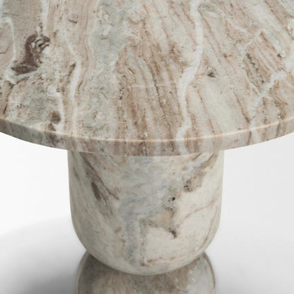 Nylah Accent Table by Mercana in pink. Made from marble in a modern style.