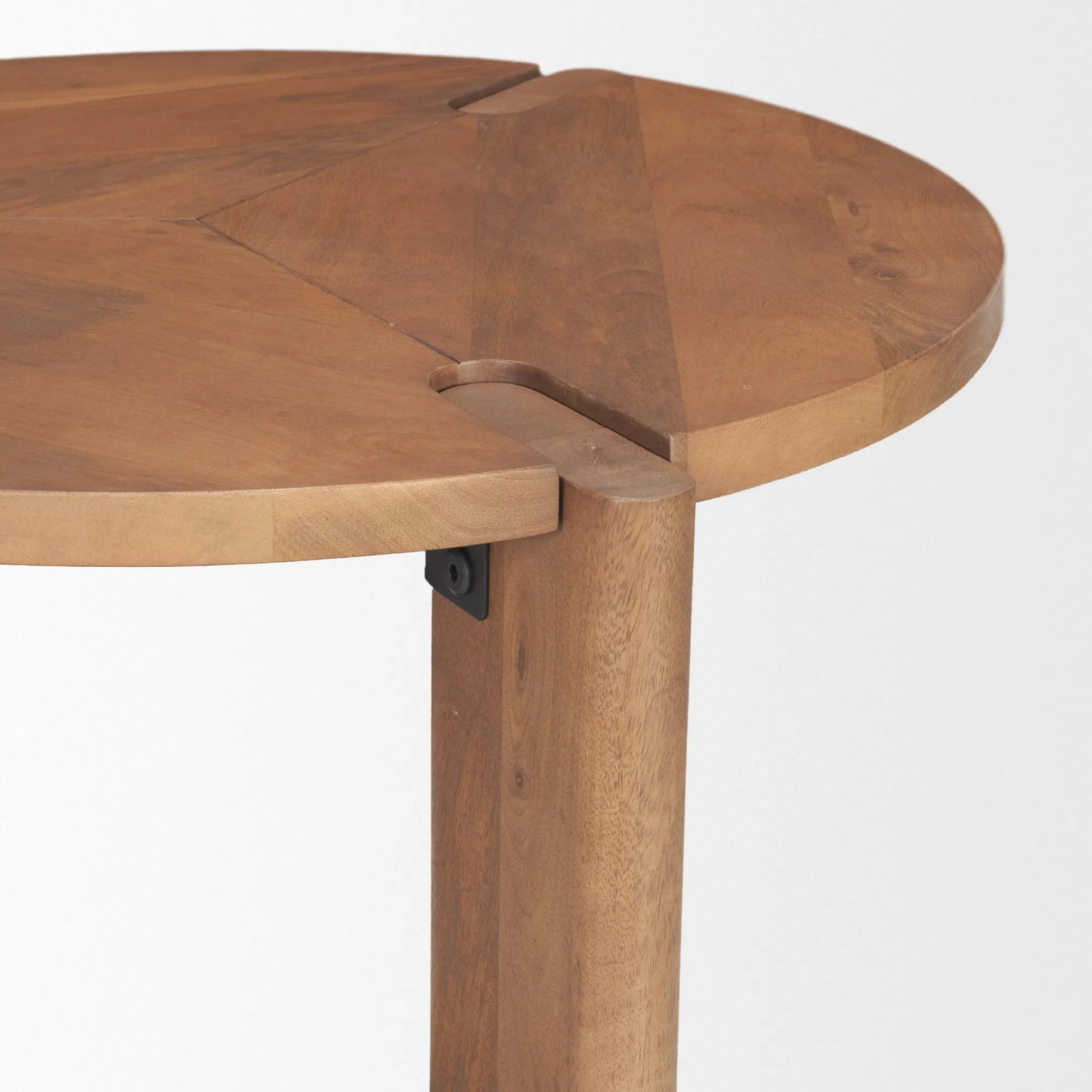 Hisako Accent Table by Mercana in brown. Made from solid wood in a transitional style.