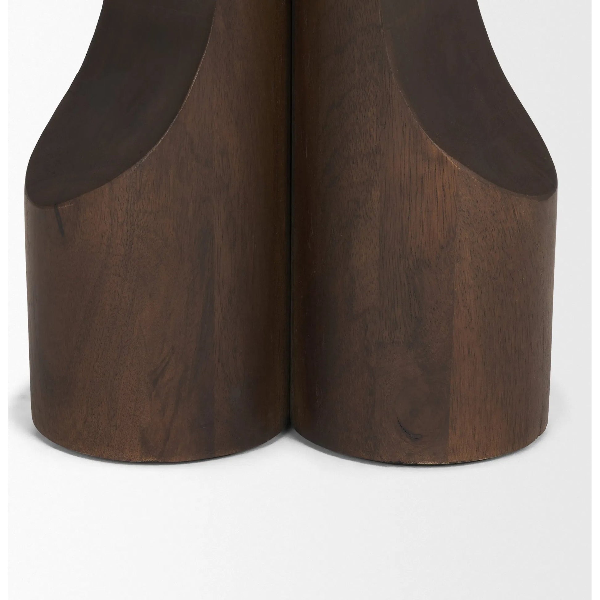 Cayson Accent Table by Mercana in dark brown. Made from solid wood in a traditional style.