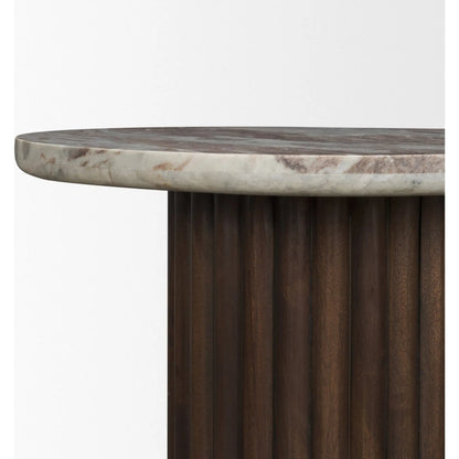 Marbrello Side Table by Mercana in brown. Made from solid wood in a modern style.
