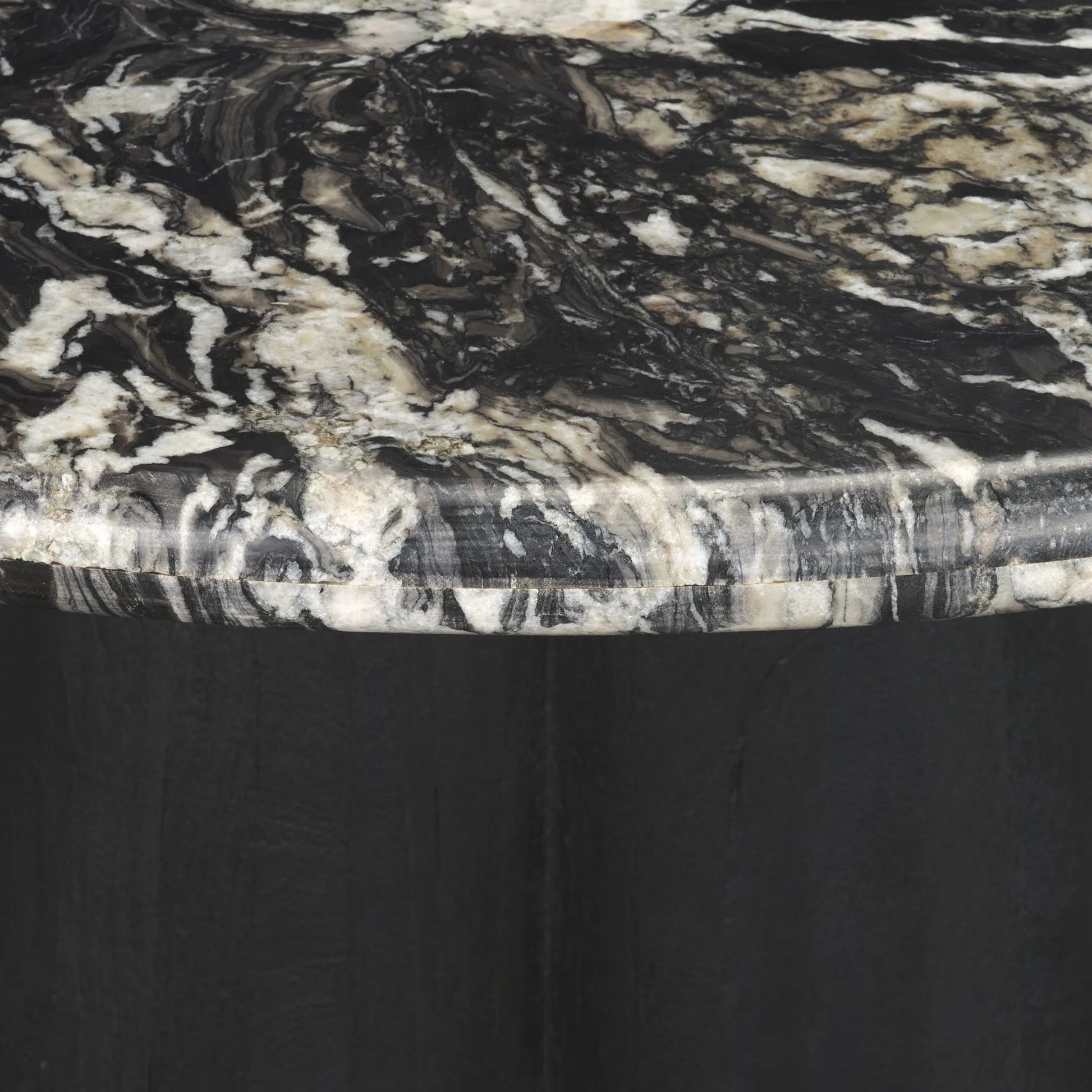 Marilyn Dining Table by Mercana in black. Made from solid wood in a modern style.