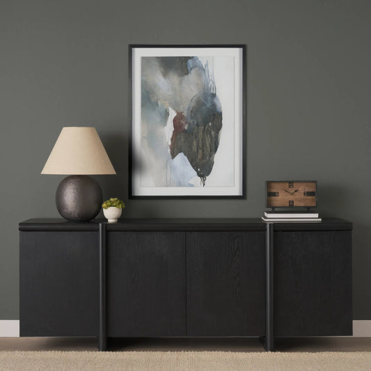 Rowan Sideboard by Mercana in black. Made from manufactured wood in a unique style.