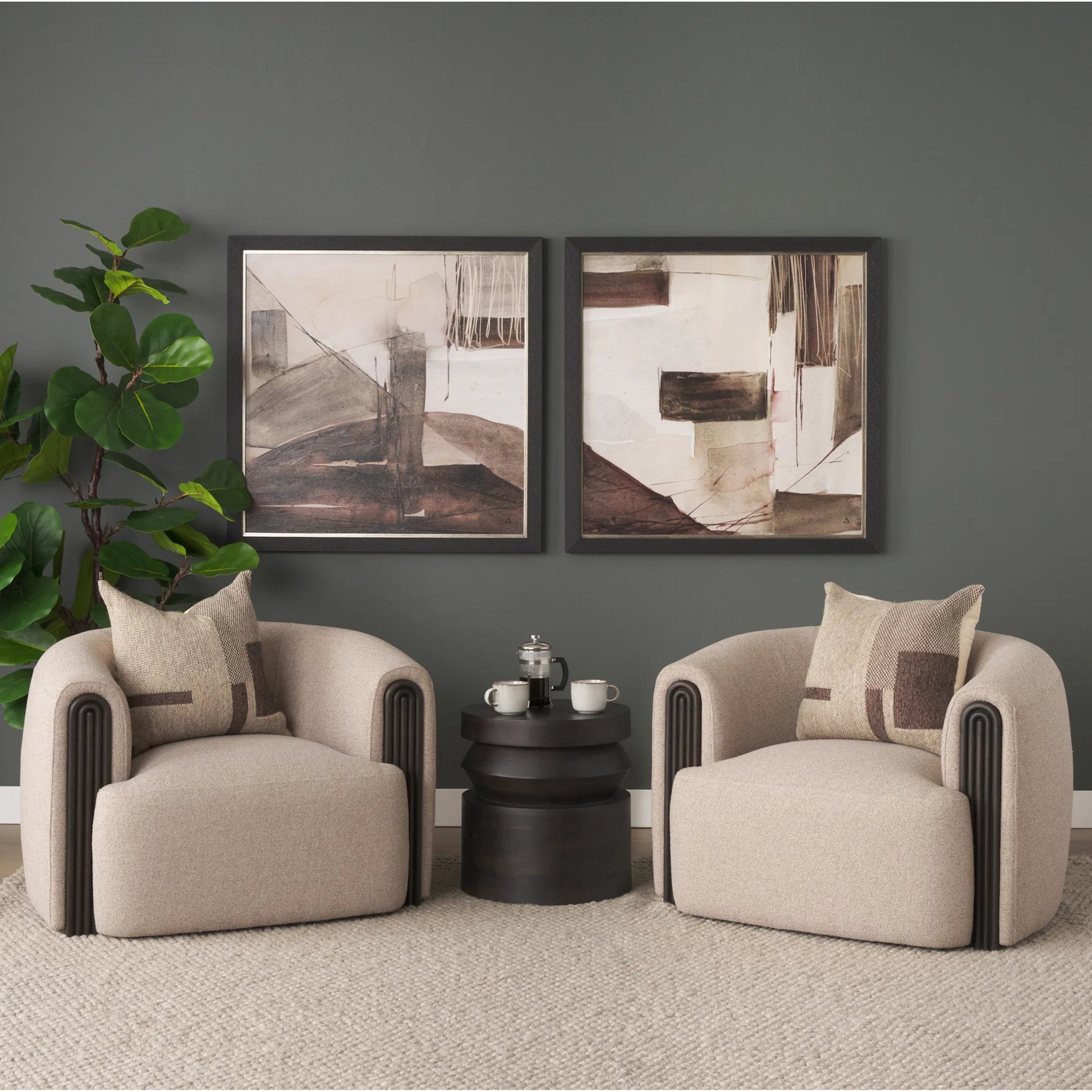 Rashana Accent Table by Mercana in dark brown. Made from solid wood in a traditional style.