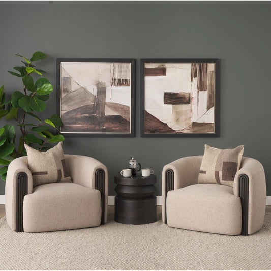 Rashana Accent Table by Mercana in dark brown. Made from solid wood in a unique style.