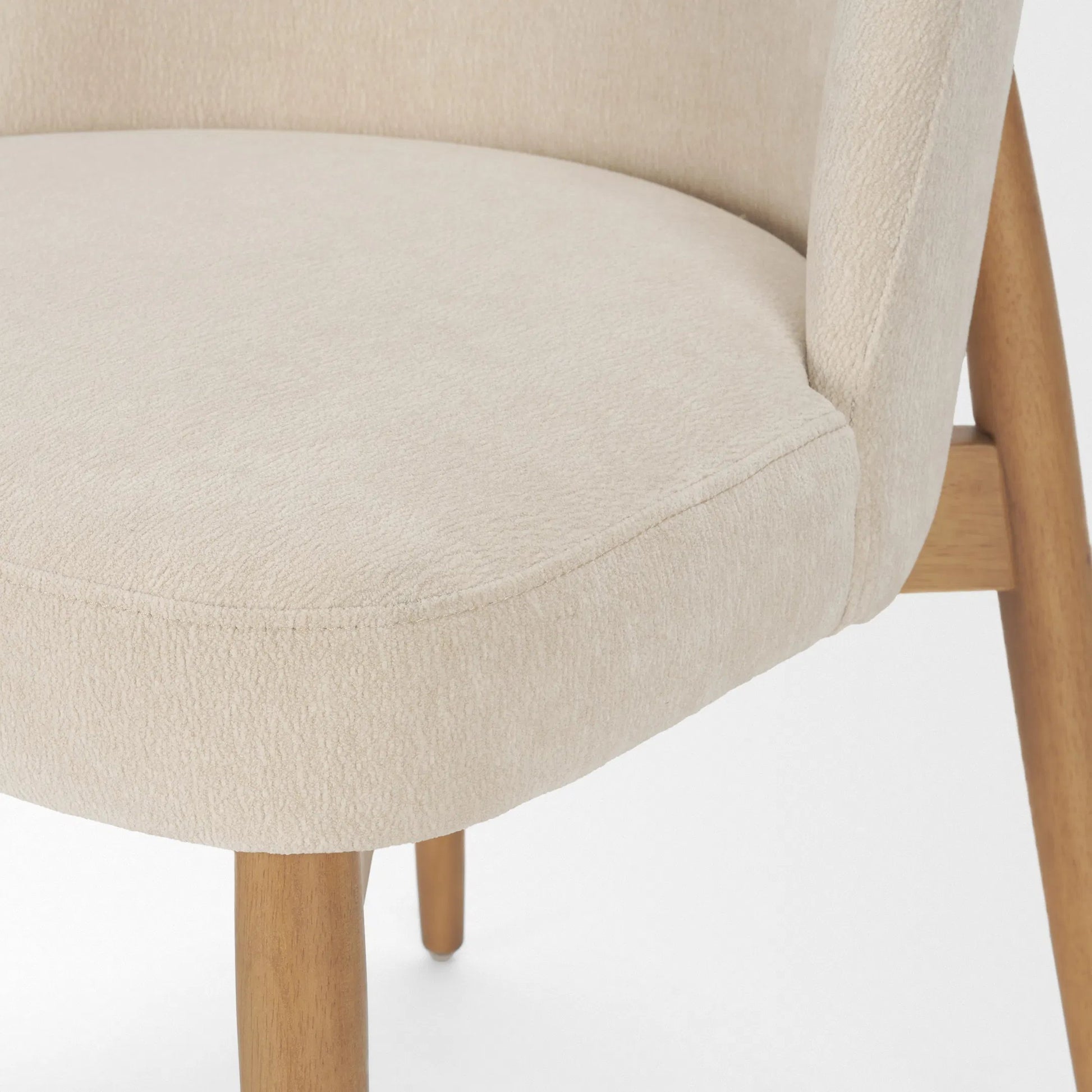Abbie Curve Fabric Dining Chair (Set of 2) by Mercana. Made from solid wood in a transitional style.