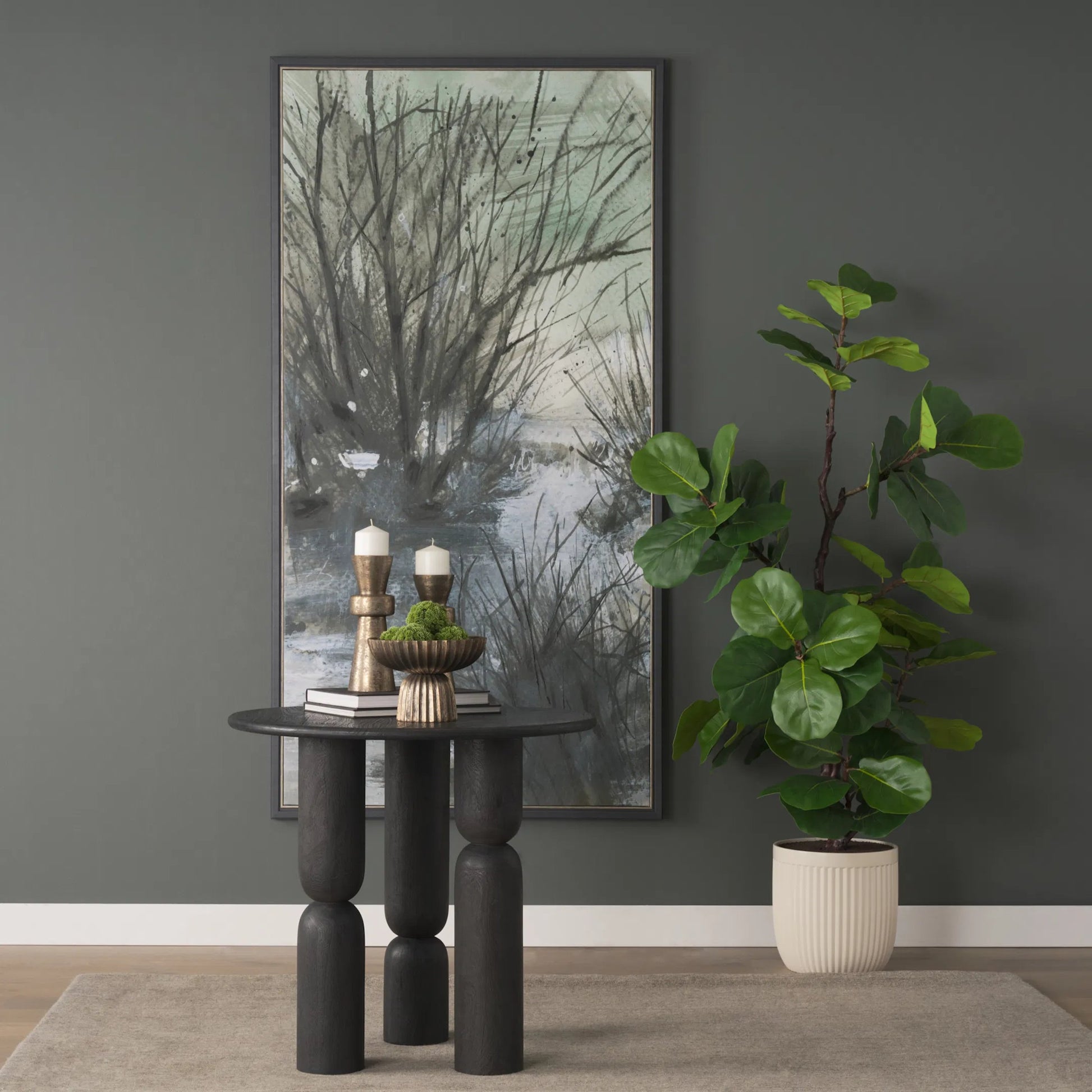 Sonel Foyer Table by Mercana. Made from solid wood in a traditional style.