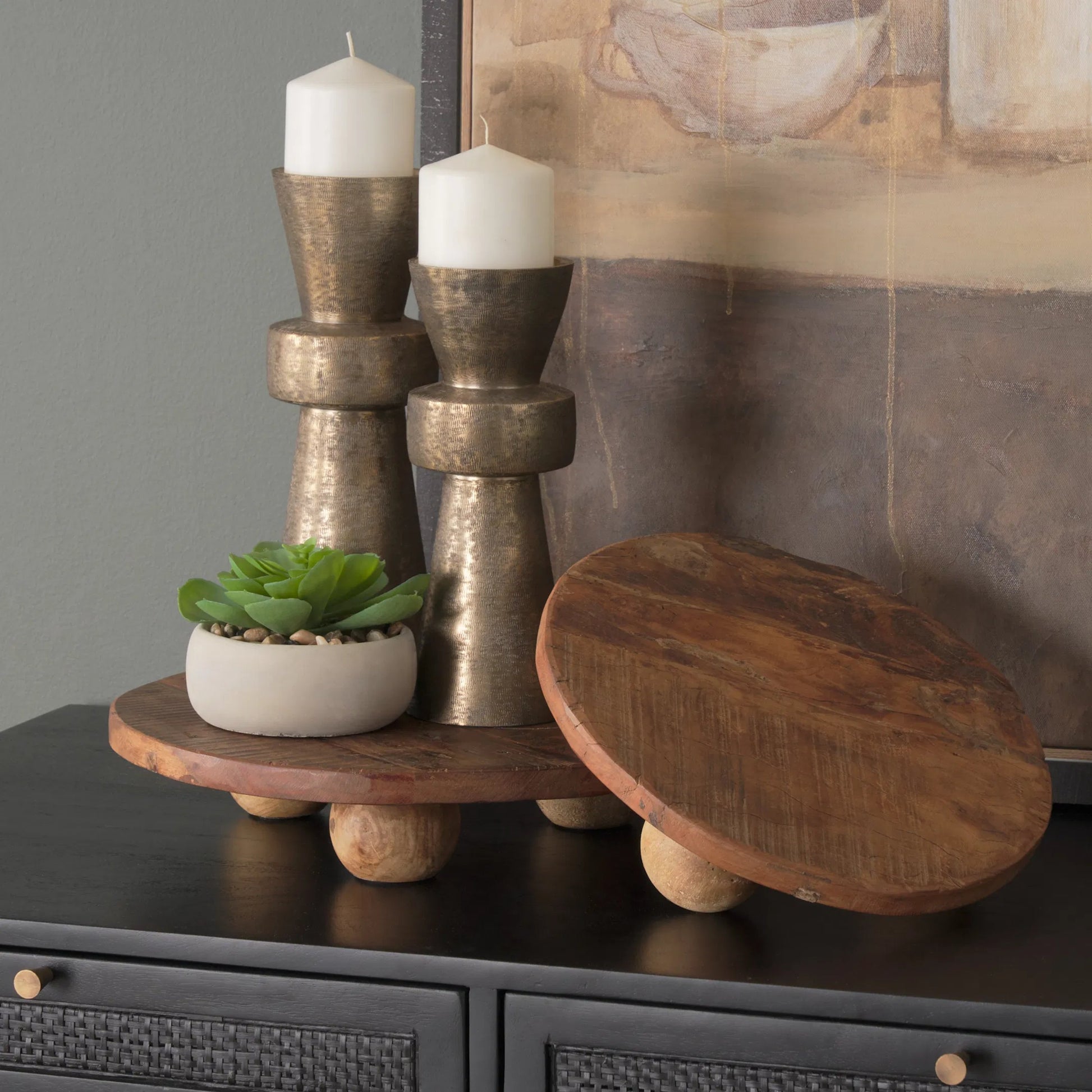 Odilia Geometric Pillar Candle Holder by Mercana. Made from metal in a unique style.