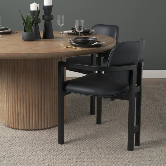 Carlisle Leather Dining Armchair by Mercana. Made from solid wood in a unique style.