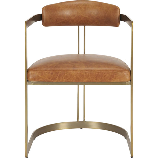 Hollyfield Leather Dining Armchair by Mercana. Made from metal in a unique style.