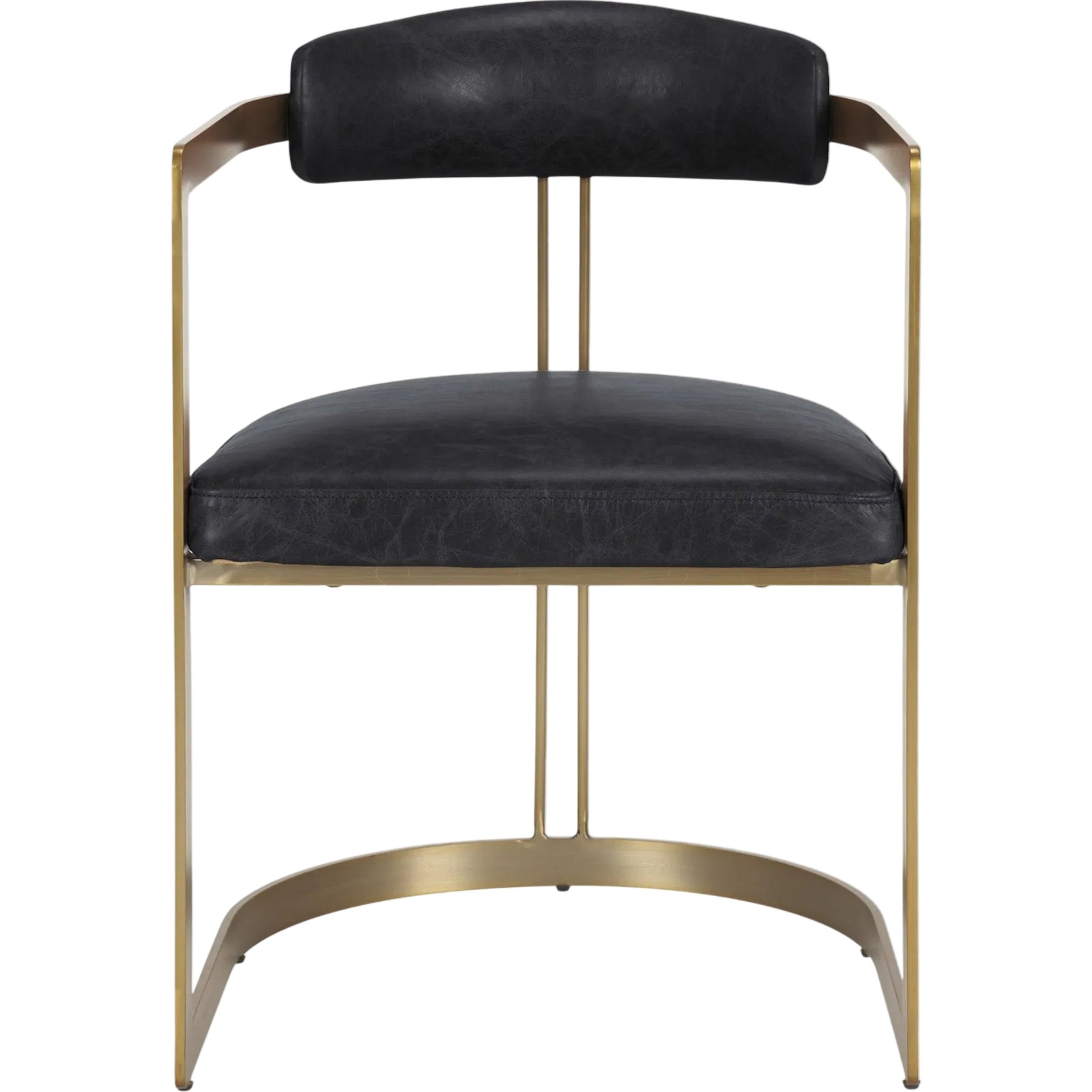 Hollyfield Leather Dining Armchair by Mercana. Made from metal in a traditional style.