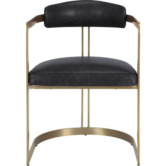 Hollyfield Leather Dining Armchair by Mercana. Made from metal in a unique style.