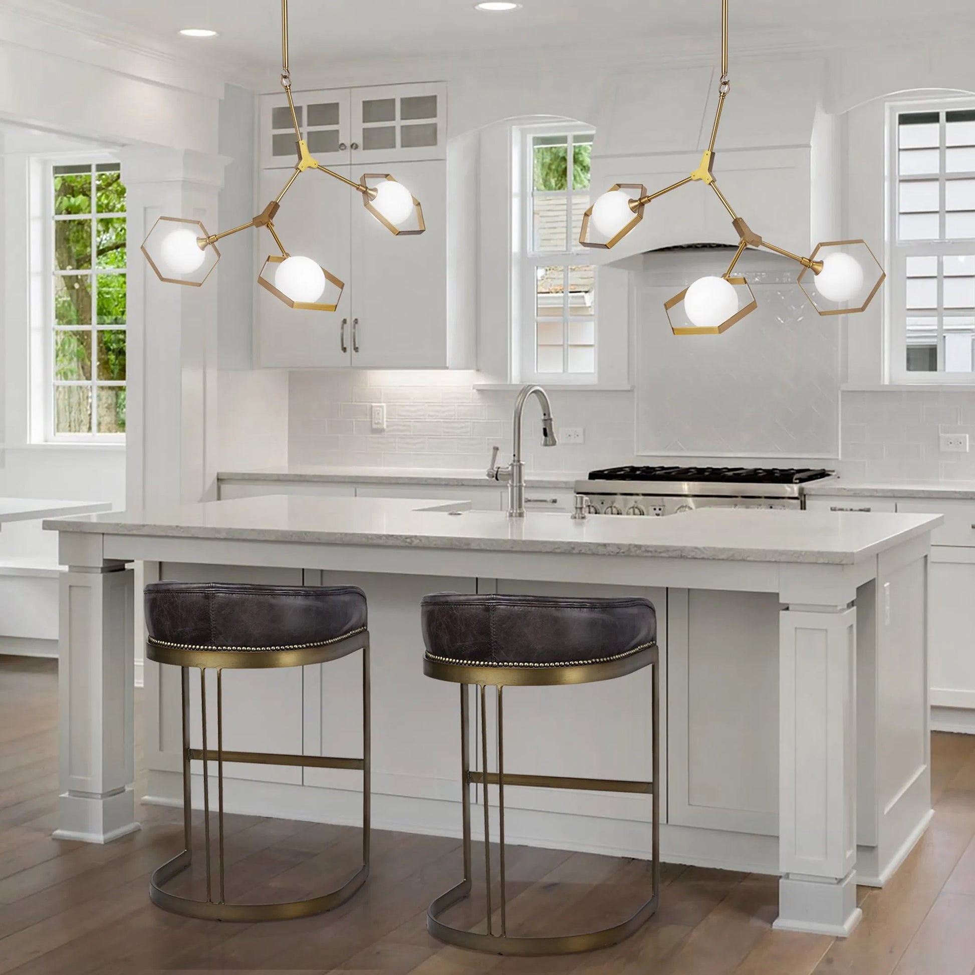 Hollyfield Leather Seat Counter Stool by Mercana. Made from unique in a modern style.