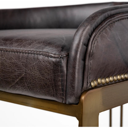 Hollyfield Leather Seat Counter Stool by Mercana. Made from unique in a modern style.