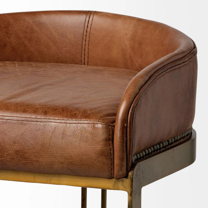 Hollyfield Leather Seat Counter Stool by Mercana. Made from unique in a modern style.