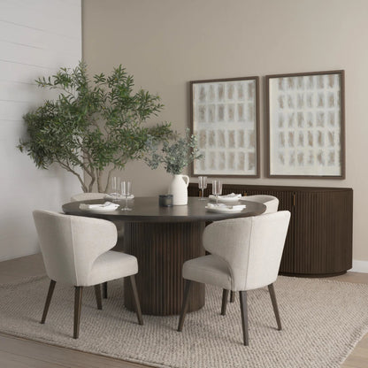 Terra Round Dining Table by Mercana. Made from solid wood in a traditional style.