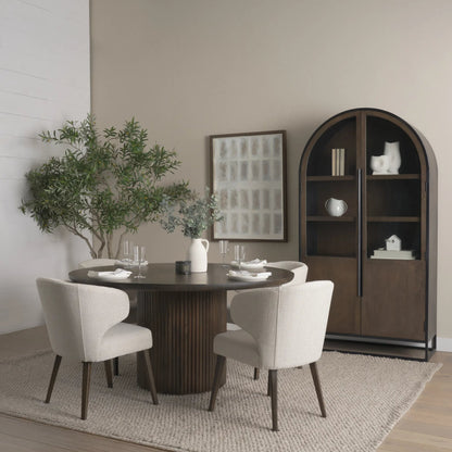Terra Round Dining Table by Mercana. Made from solid wood in a traditional style.