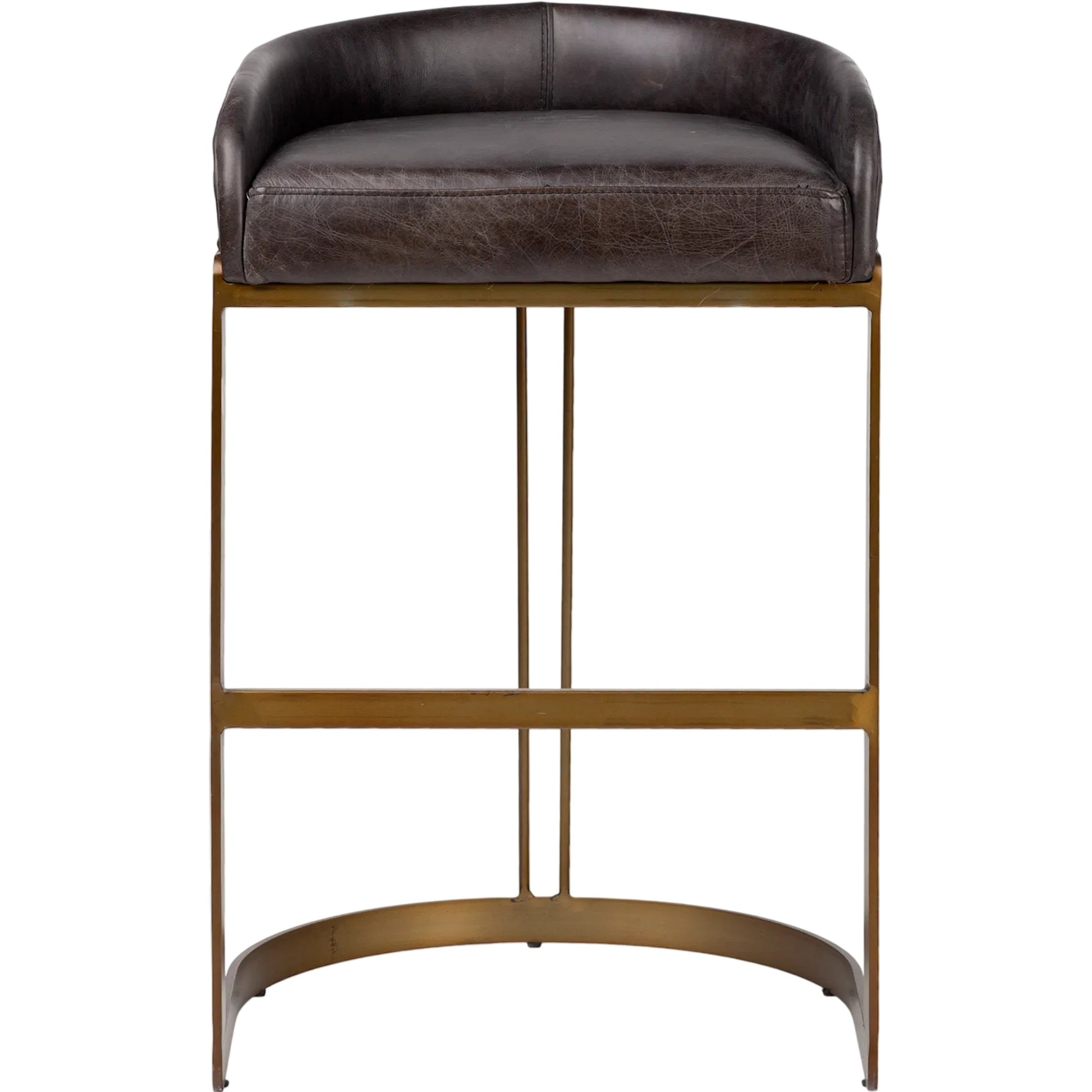 Hollyfield Leather Seat Bar Stool by Mercana. Made from unique in a modern style.