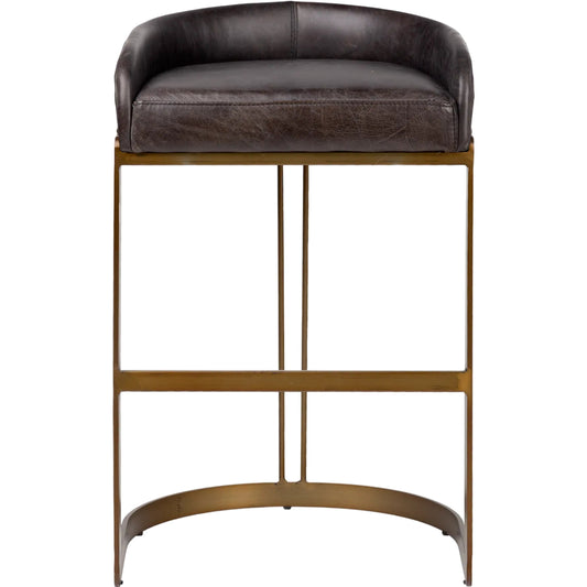 Hollyfield Leather Seat Bar Stool by Mercana. Made from unique in a unique style.