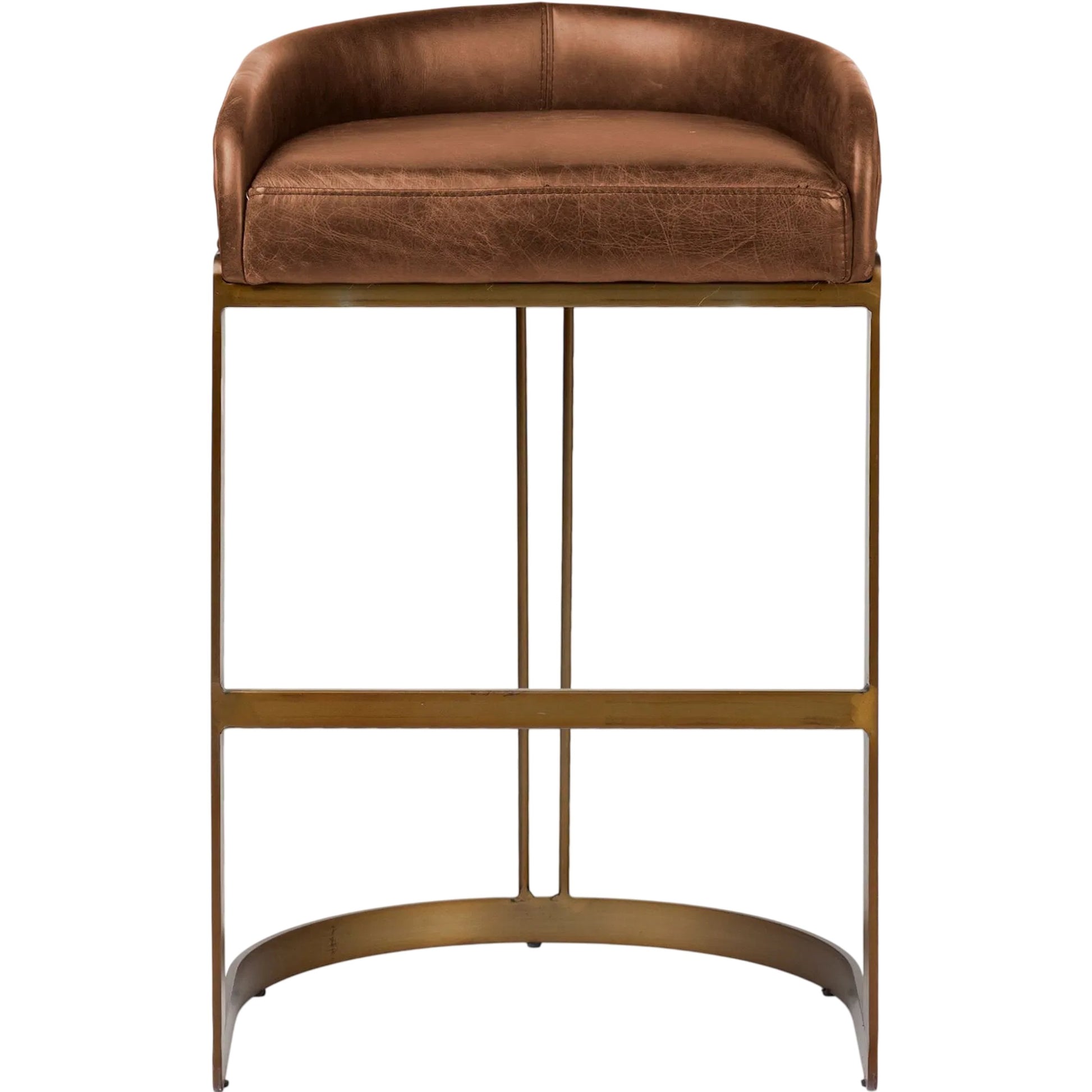 Hollyfield Leather Seat Bar Stool by Mercana. Made from unique in a modern style.