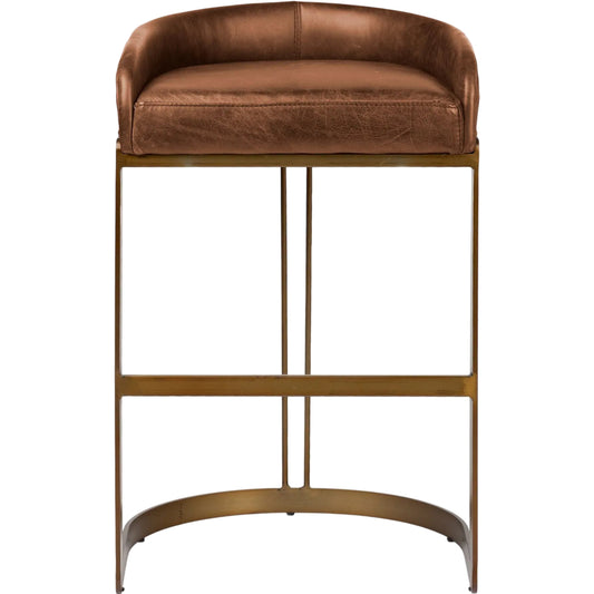 Hollyfield Leather Seat Bar Stool by Mercana. Made from unique in a unique style.
