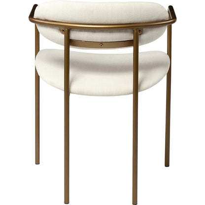 Parker Fabric Dining Armchair (Set of 2) by Mercana in cream. Made from metal in a unique style.