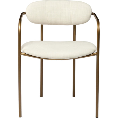 Parker Fabric Dining Armchair (Set of 2) by Mercana in cream. Made from metal in a unique style.
