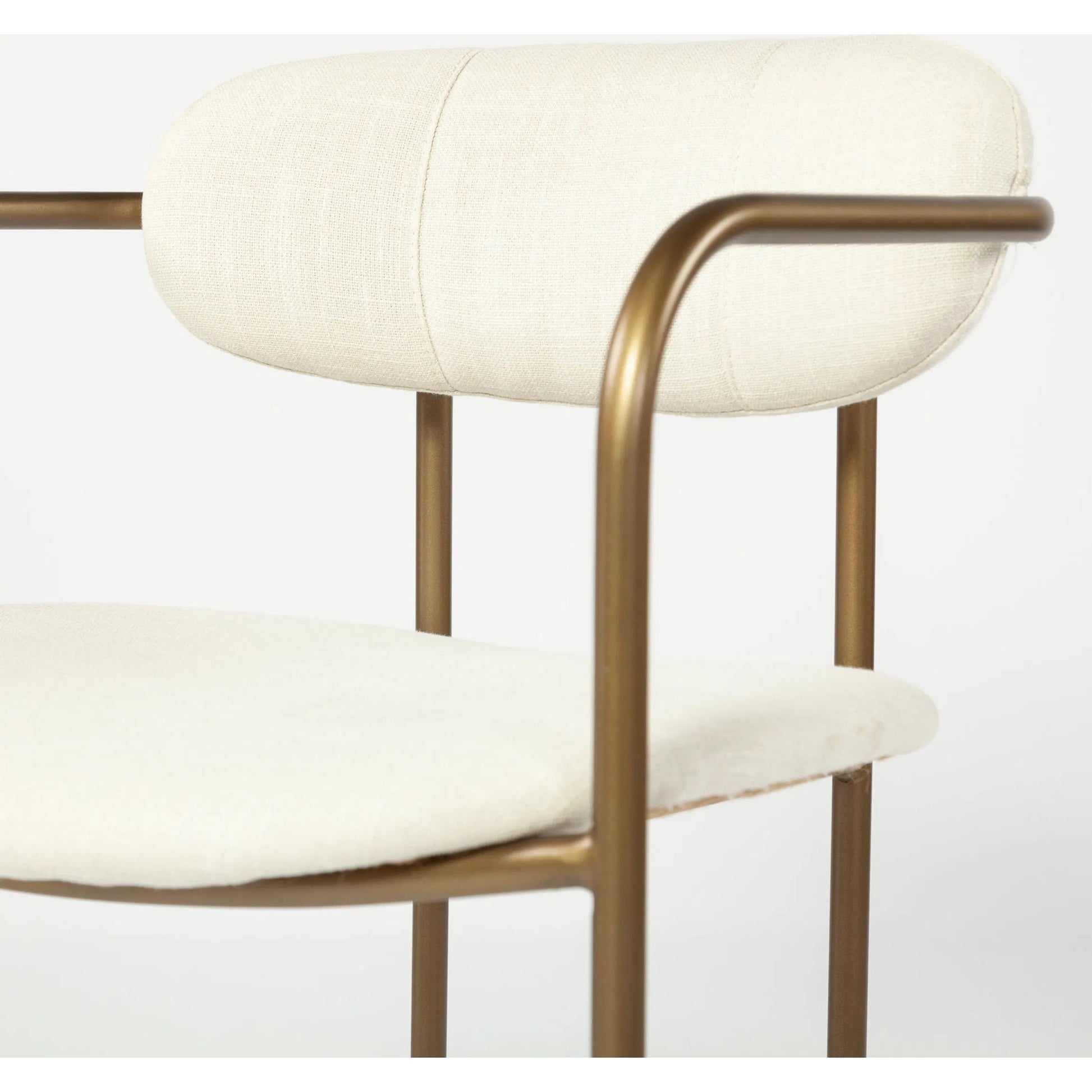 Parker Upholstered Seat Counter Stool by Mercana in beige. Made from metal in a unique style.