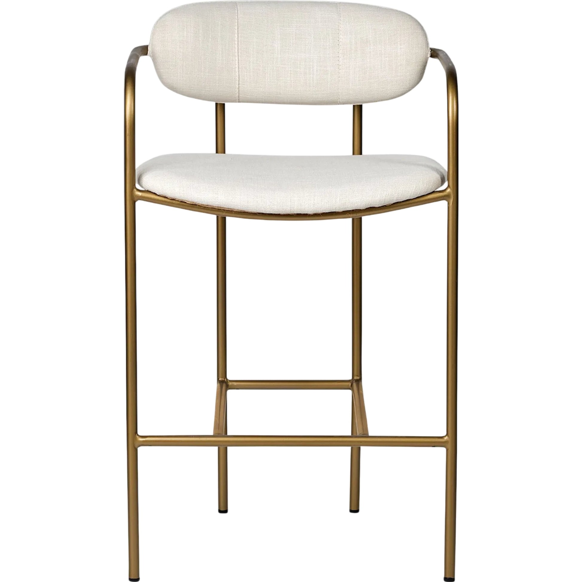 Parker Upholstered Seat Counter Stool by Mercana in beige. Made from metal in a unique style.