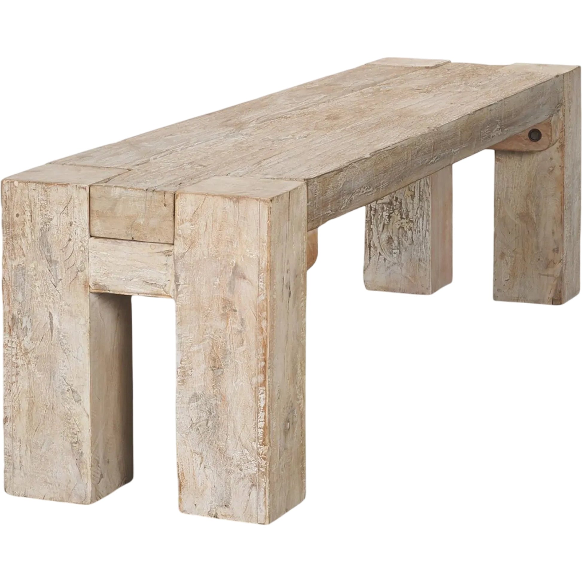 McArthur Bench by Mercana in whitewash. Made from solid wood in a cottage & farmhouse style.