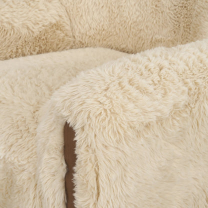 Huntley Accent Chair by Mercana in cream. Made from polyester in a unique style.