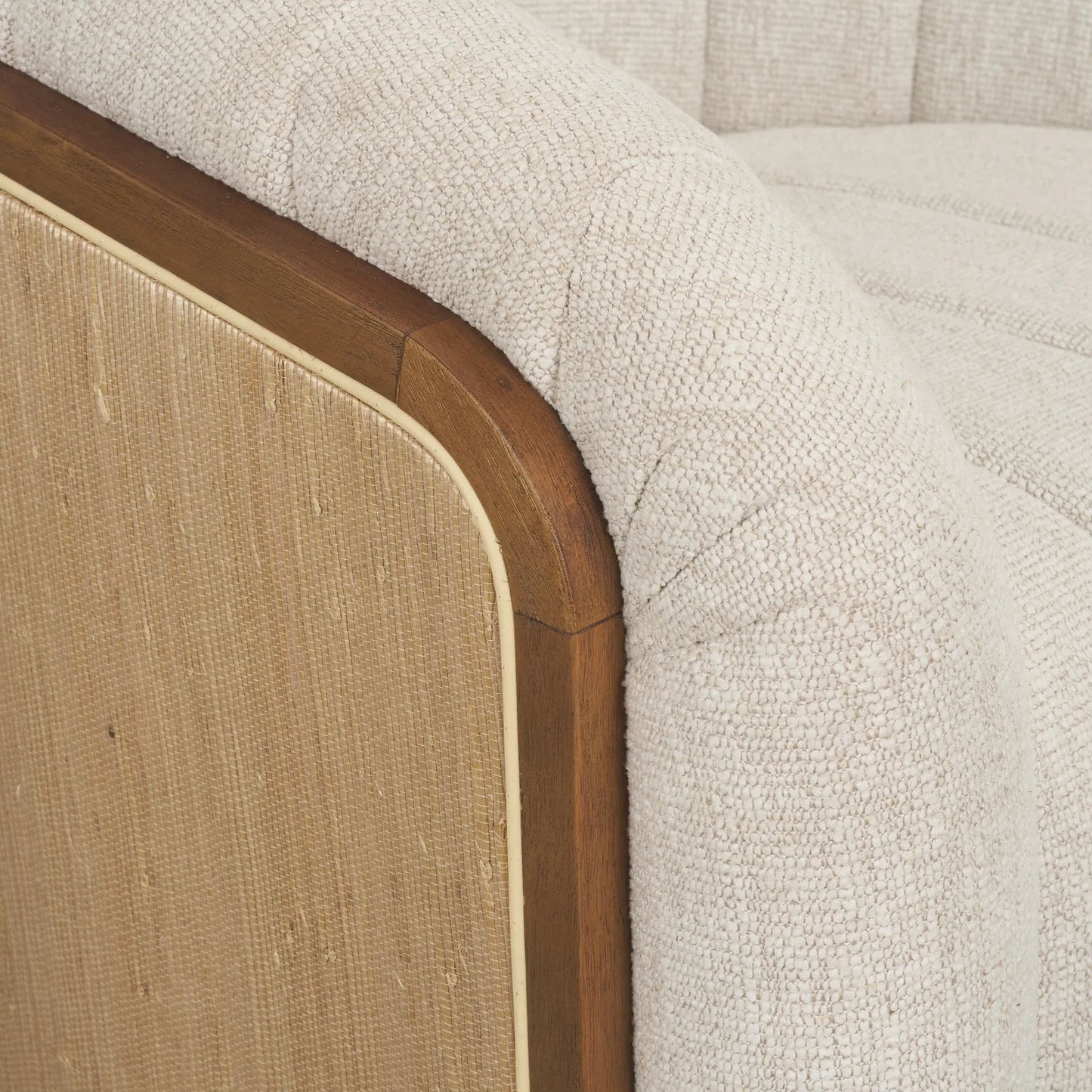 005 SI-2453204 | Closeup | Fonda Accent Chair by Mercana in cream. Made from fabric in a transitional style.