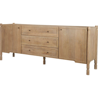 Phil Sideboard by Mercana in light brown. Made from solid wood in a unique style.