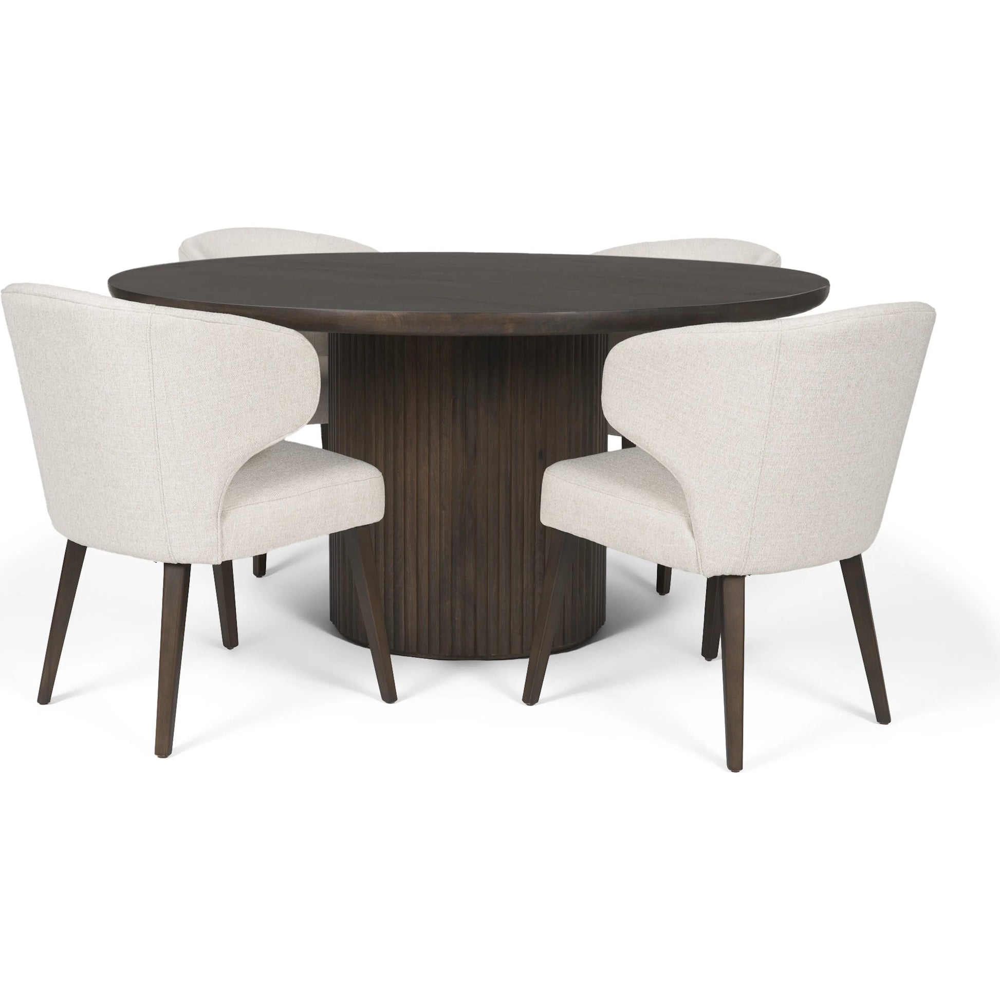 Terra Round Dining Table by Mercana. Made from solid wood in a traditional style.