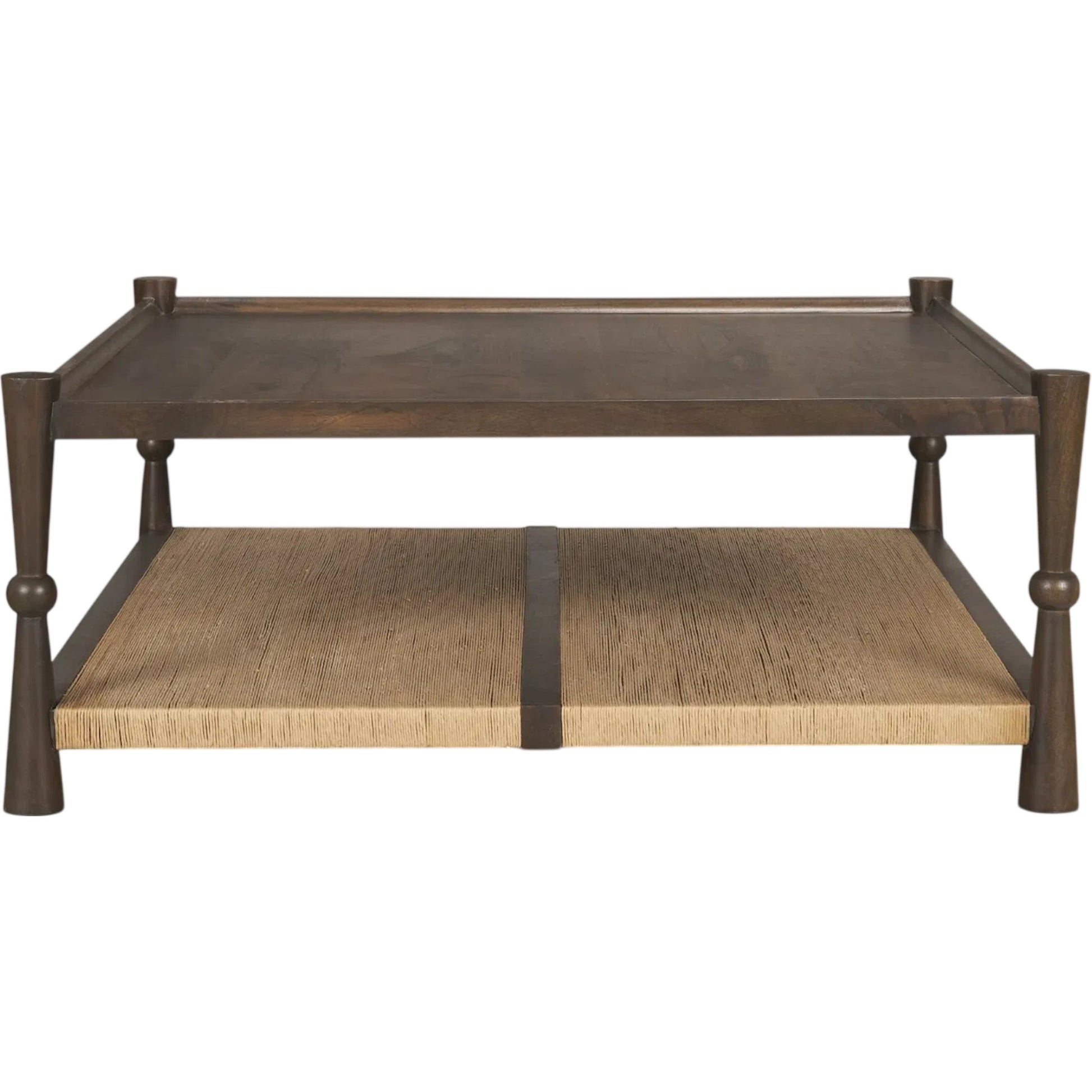 Bondi Coffee Table by Mercana in dark brown. Made from solid wood in a unique style.