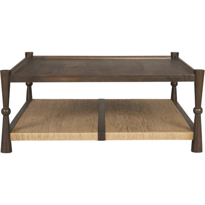 Bondi Coffee Table by Mercana in dark brown. Made from solid wood in a unique style.