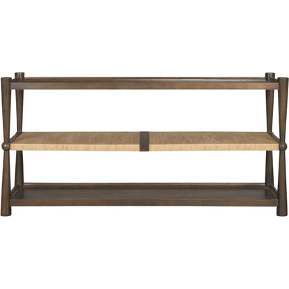 Bondi Console Table by Mercana in dark brown. Made from solid wood in a unique style.
