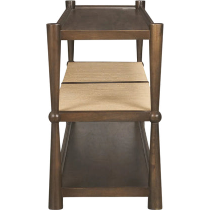 Bondi Console Table by Mercana in dark brown. Made from solid wood in a unique style.