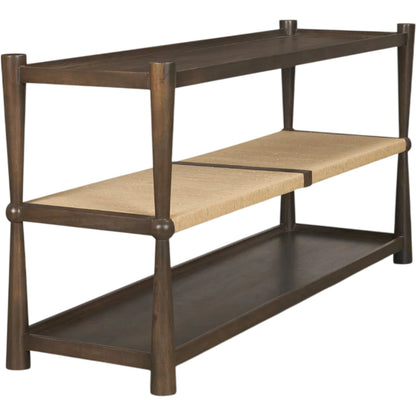 Bondi Console Table by Mercana in dark brown. Made from solid wood in a unique style.