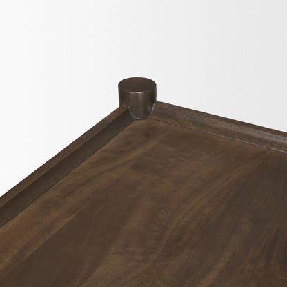 Bondi Console Table by Mercana in dark brown. Made from solid wood in a unique style.