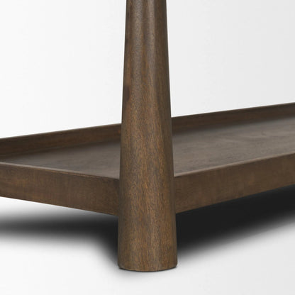 Bondi Console Table by Mercana in dark brown. Made from solid wood in a unique style.
