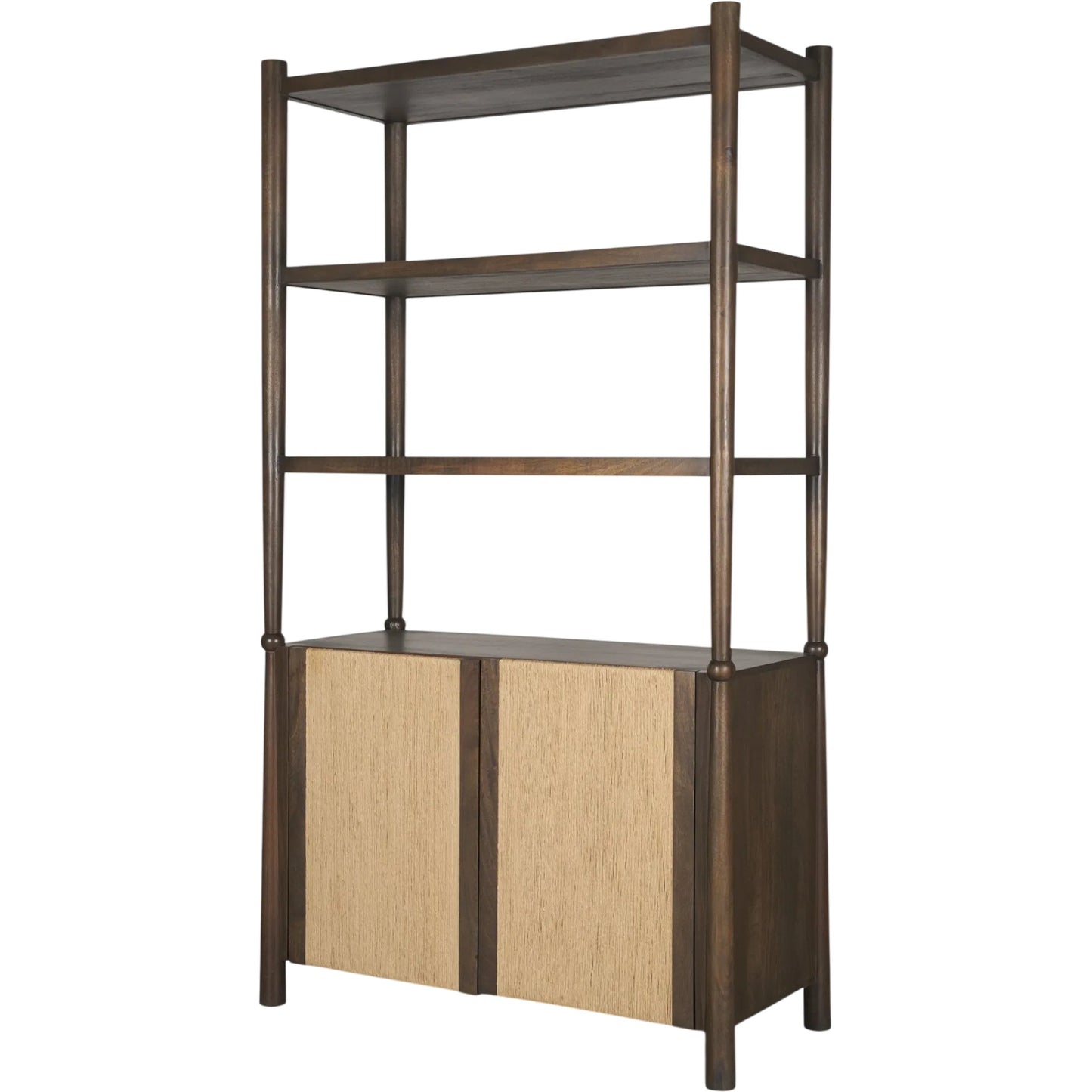 001 SI-2527748 | Primary Silo | Bondi Open Shelving Unit by Mercana in dark brown. Made from solid wood in a unique style.